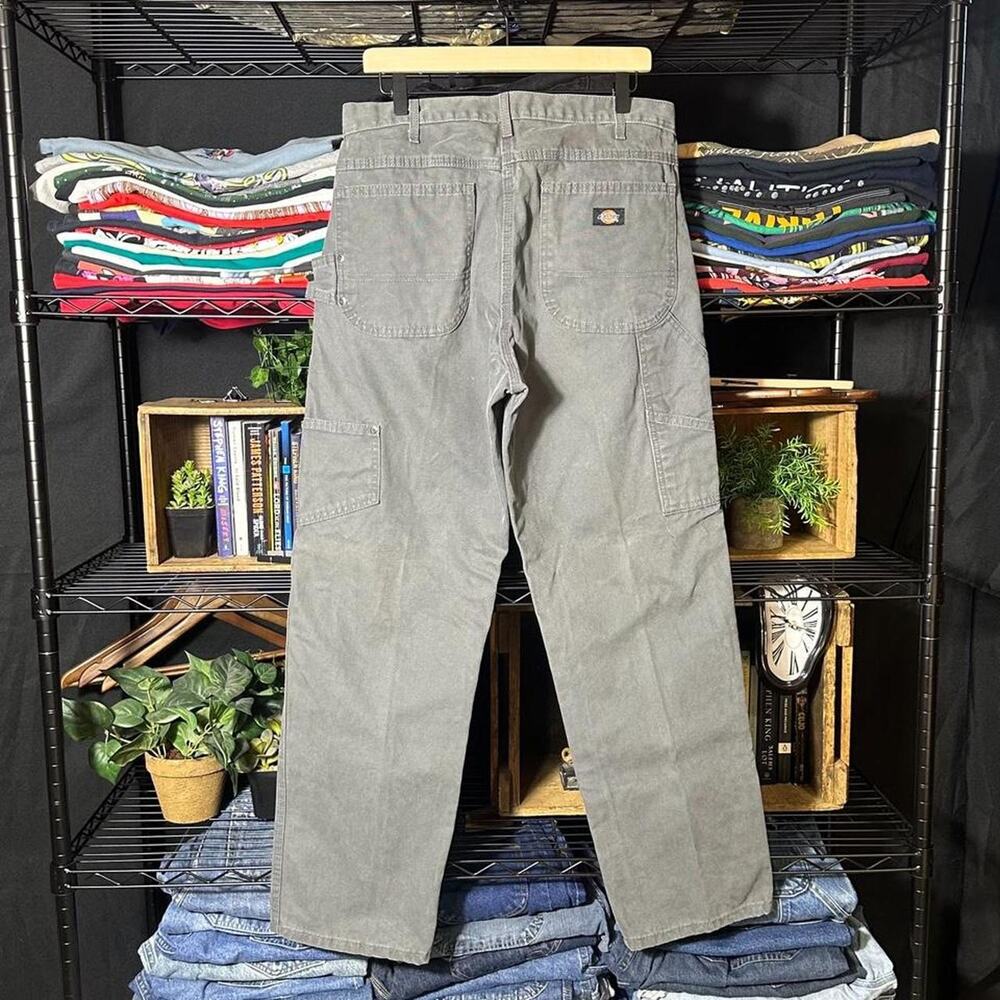 Dickies Gray Carpenter Pants Mens 34x32 Relaxed Fit Baggy Skater Carpenters